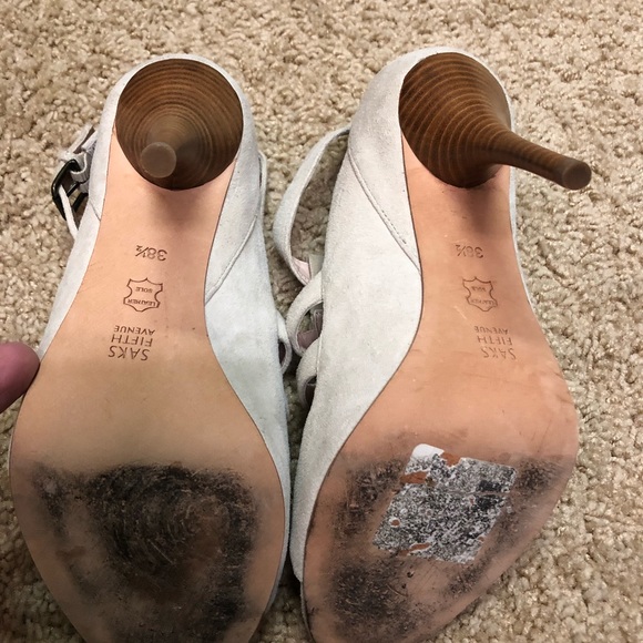 Saks Fifth Ave cream and gold heel - sz 8.5 - Picture 4 of 5